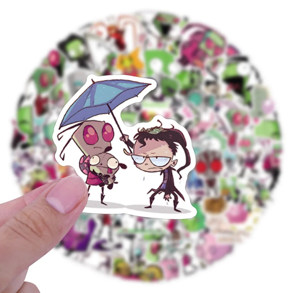 TV Cartoon Invader ZIM Graffiti Stickers PVC Waterproof