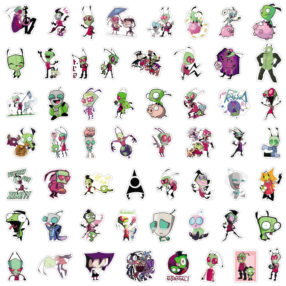 TV Cartoon Invader ZIM Graffiti Stickers PVC Waterproof