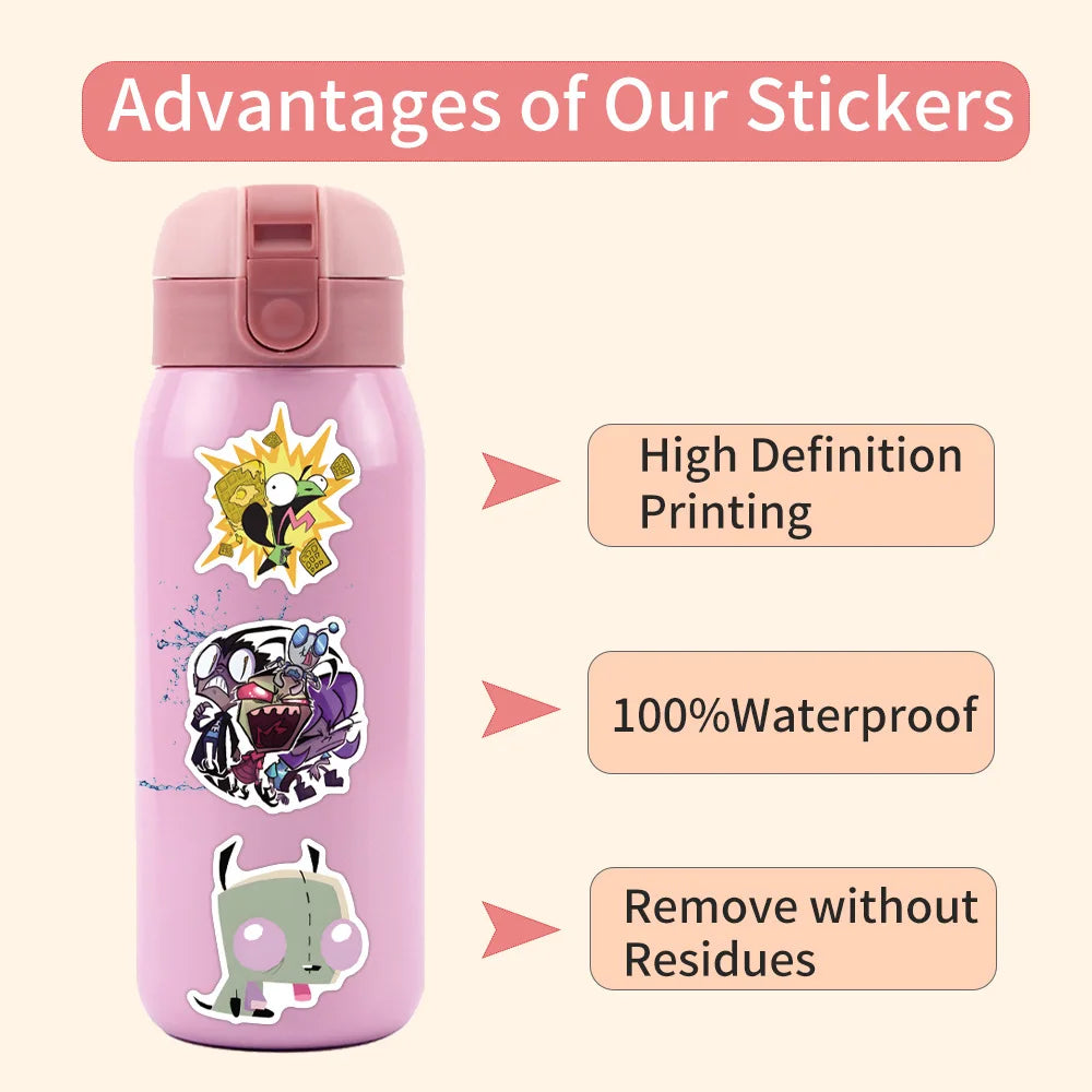 TV Cartoon Invader ZIM Graffiti Stickers PVC Waterproof