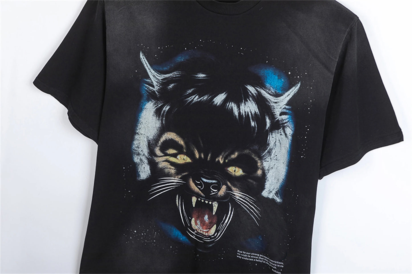 Vintage 24AW HS Brand Fashion  Full Moon Tee Wolf
