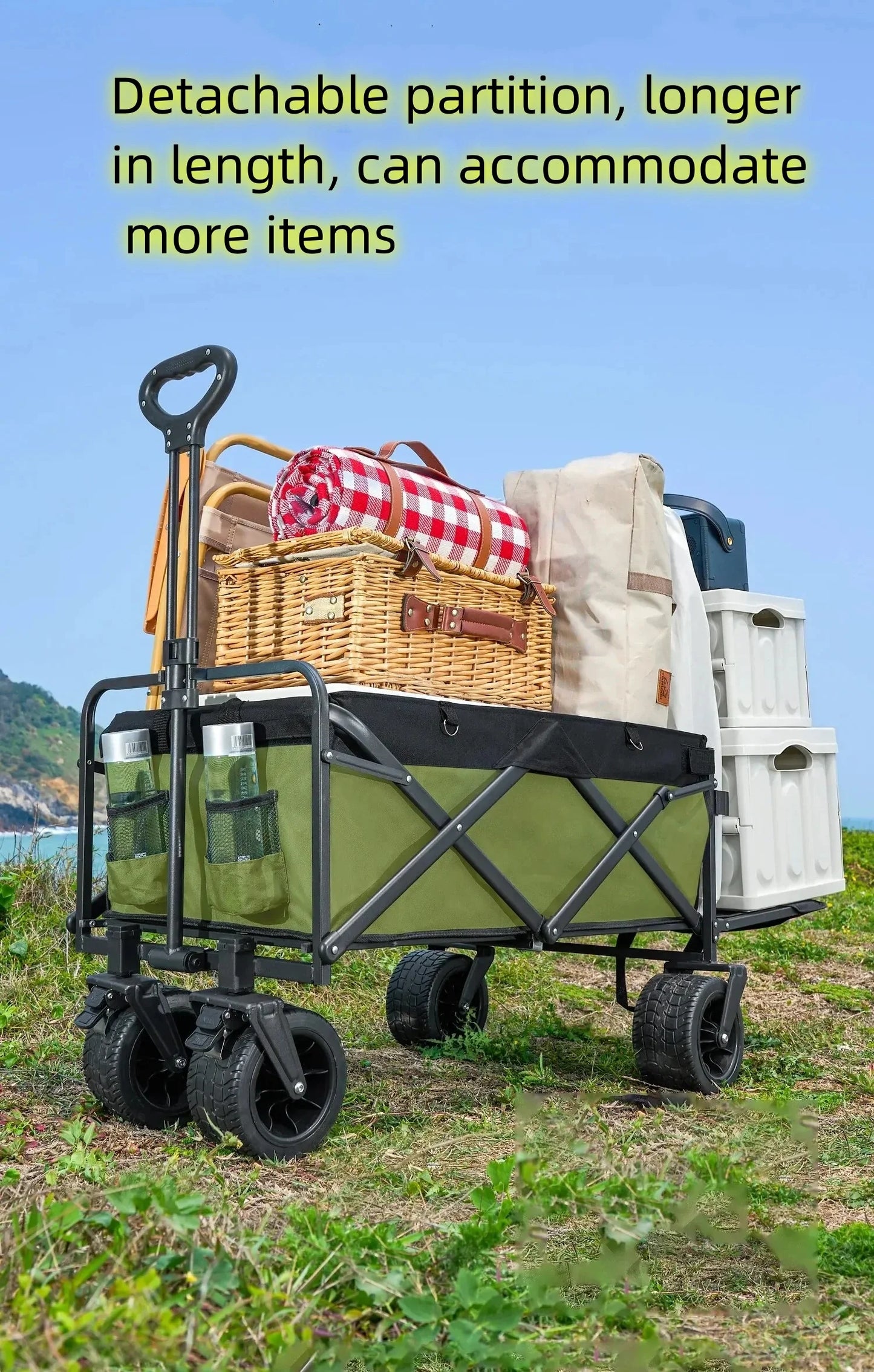 Trolley Folding Cart With Wheels Foldable Camping Carts