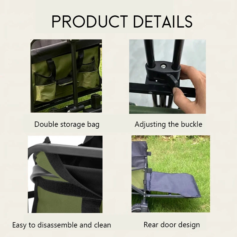 Trolley Folding Cart With Wheels Foldable Camping Carts