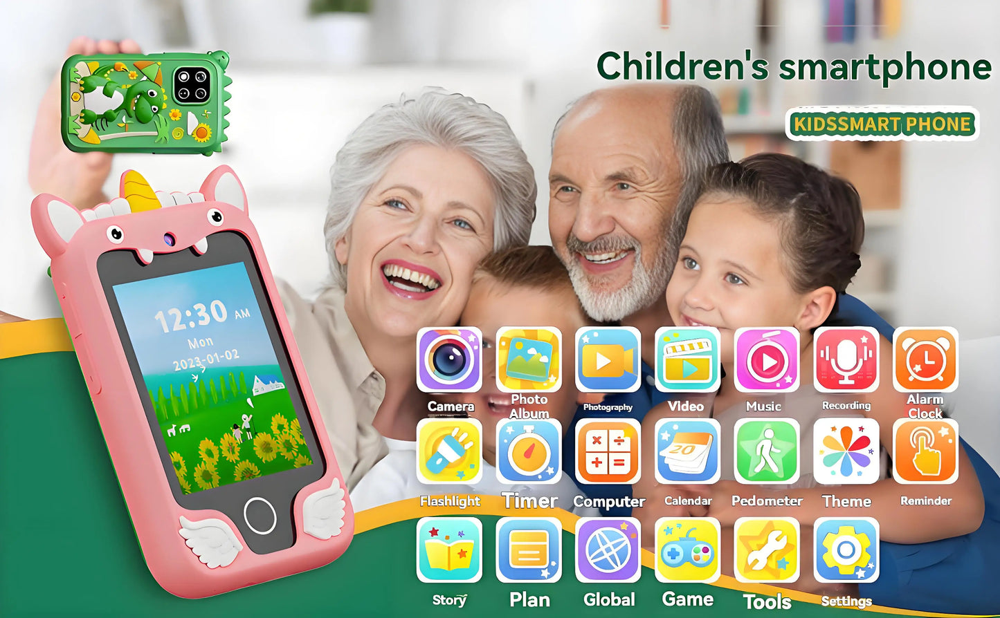 New Smart Phone Kids Toys Unicorn  20 Games Dual Camera Music