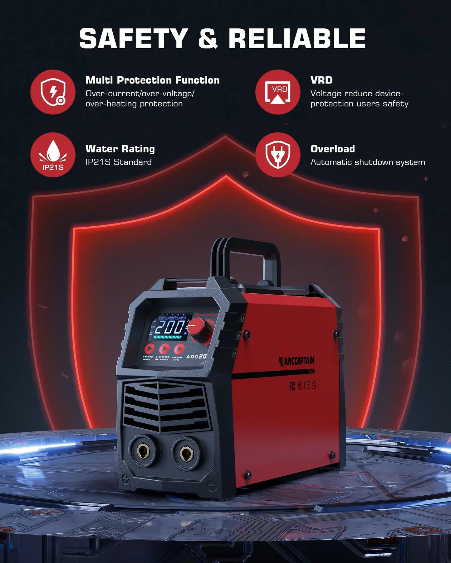 ARCCAPTAIN 200Amp Welding Machine DC Inverter