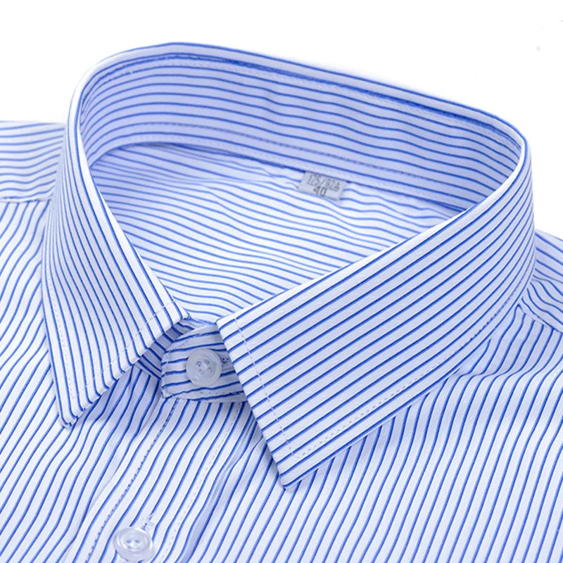 S-5XL Men's Formal Shirts Long Sleeve Office Solid Color