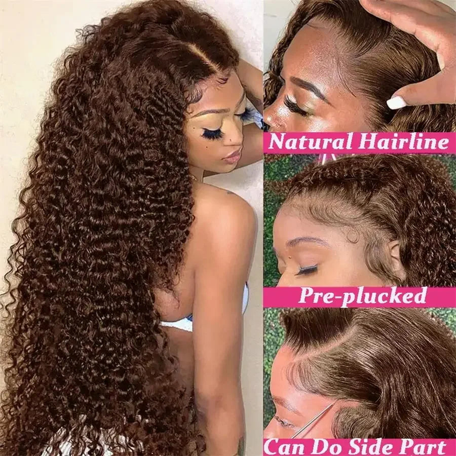 13x4 Chocolate Brown Deep Wave Human Hair Lace