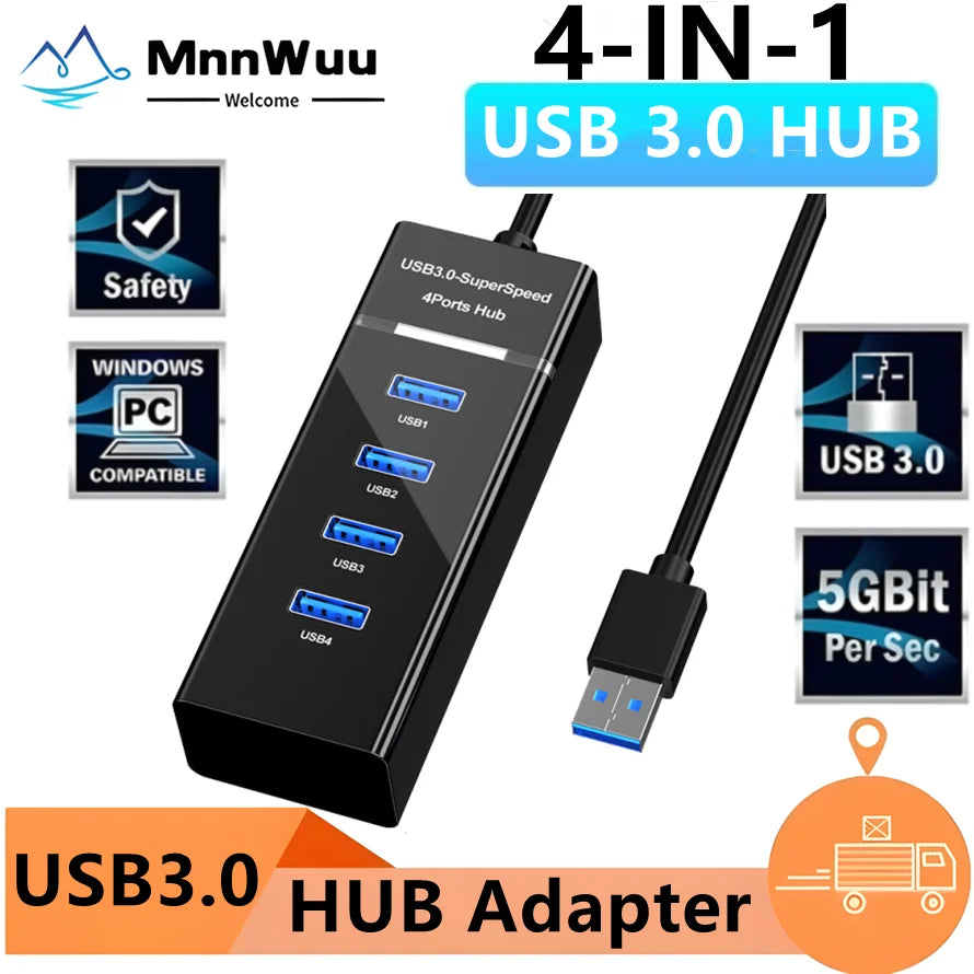 USB 3.0 Hub 4 Ports USB Hub High Speed