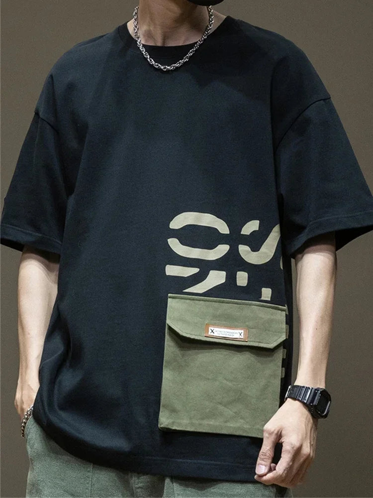Summer Men's Short Sleeve Letter Printed T-shirt