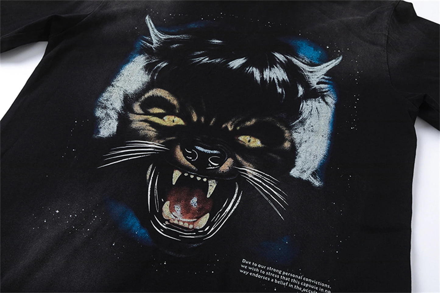 Vintage 24AW HS Brand Fashion  Full Moon Tee Wolf