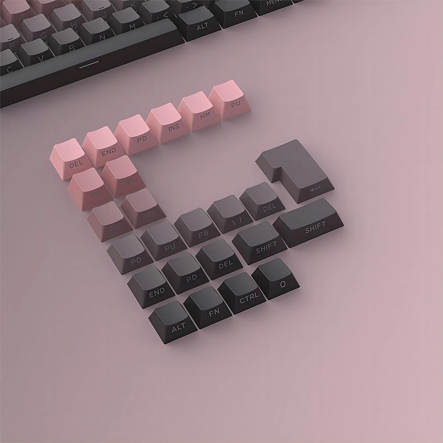 133 Keys Side Print Shine Through Keycap Set Double