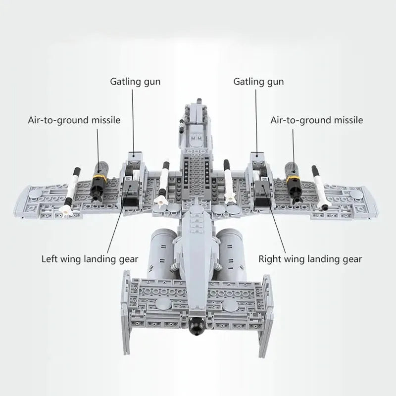 Warthog Plane Fighter Jet Building Blocks Set Air Force Airplane
