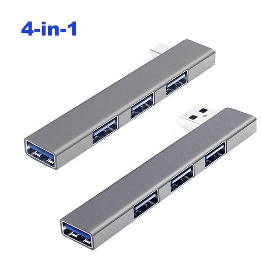 4 Port USB HUB 3.0 Type C 3.1 Multi USB Splitter