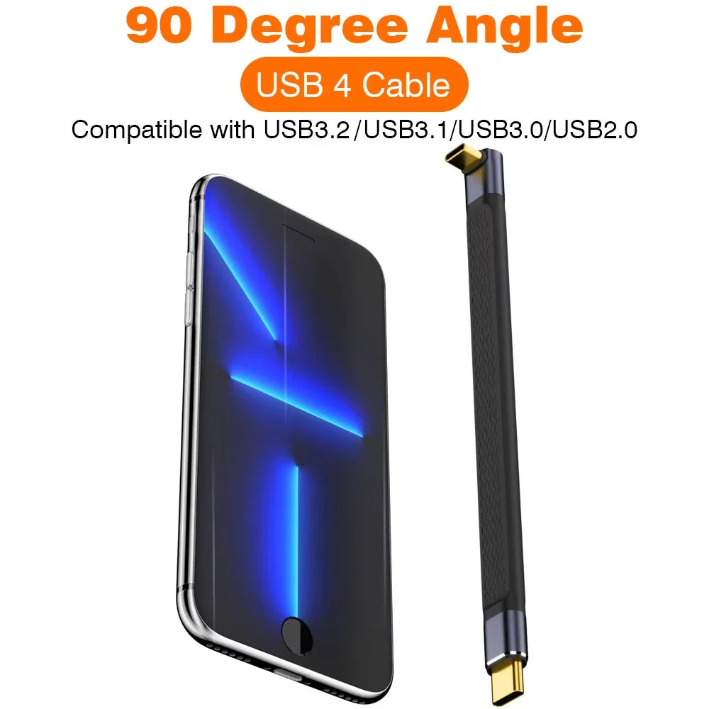 USB4 Elbow Short Cable 13.5cm Thunderbolt4 Type C Cable