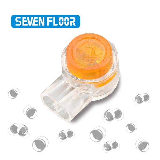 50/100/200PCS Waterproof Gel-Filled Orange Clear Button