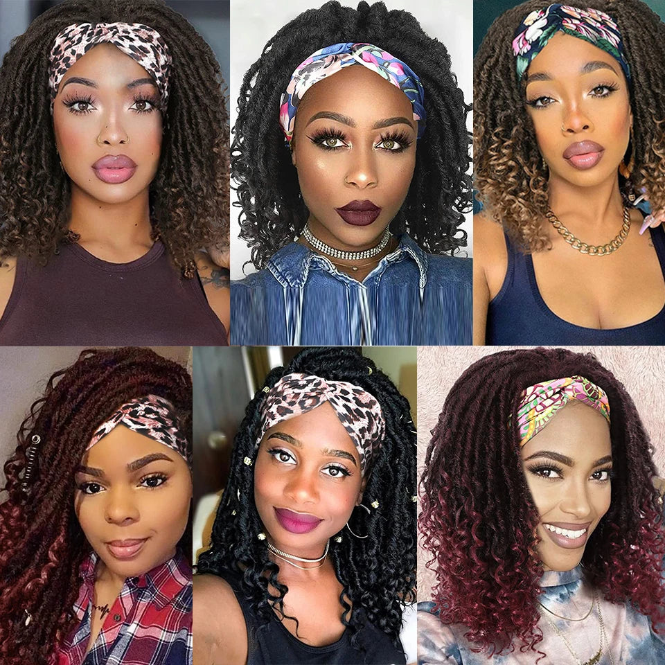 Short Dreadlock Curly Headband Wig