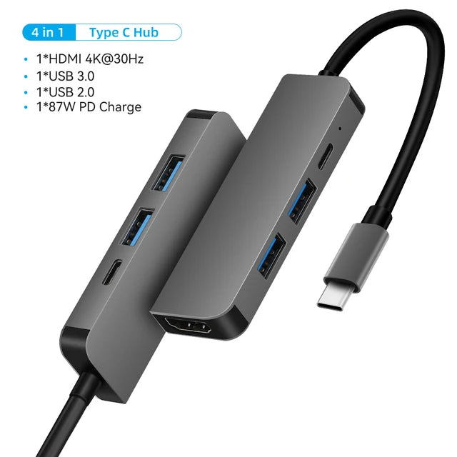 11 in 1 USB C HUB Type C to 4K HDMI-compatible USB 3.0 A
