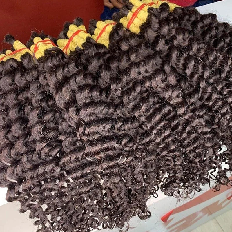 No Weft Human Hair Bundles  Kinky Curly
