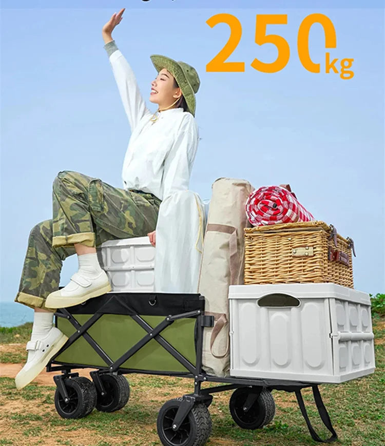 Trolley Folding Cart With Wheels Foldable Camping Carts