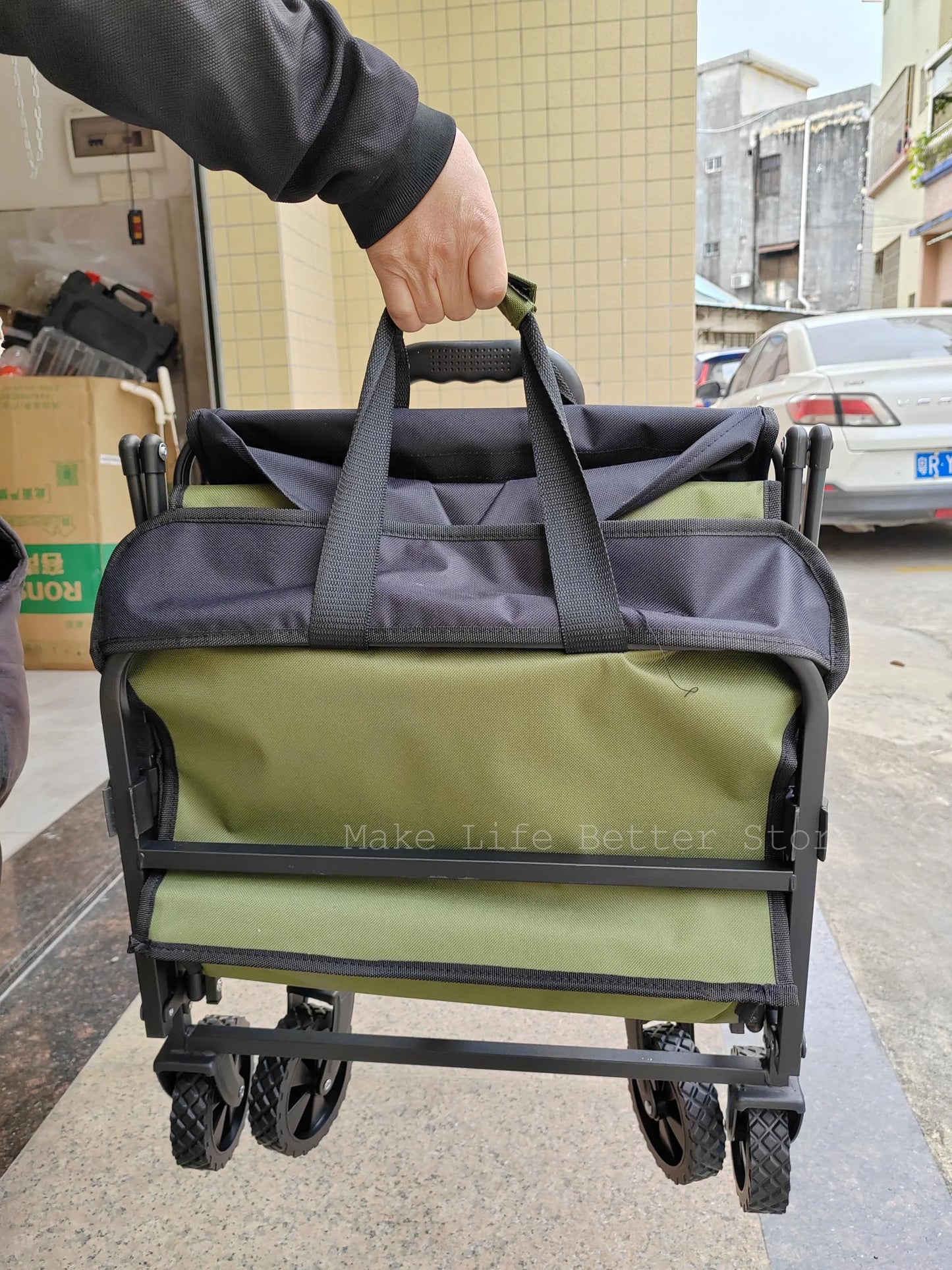 Trolley Folding Cart With Wheels Foldable Camping Carts