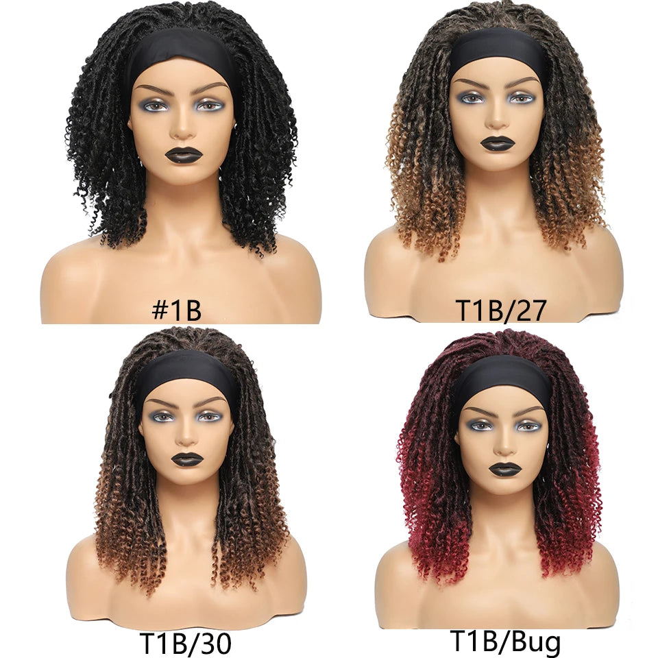 Short Dreadlock Curly Headband Wig