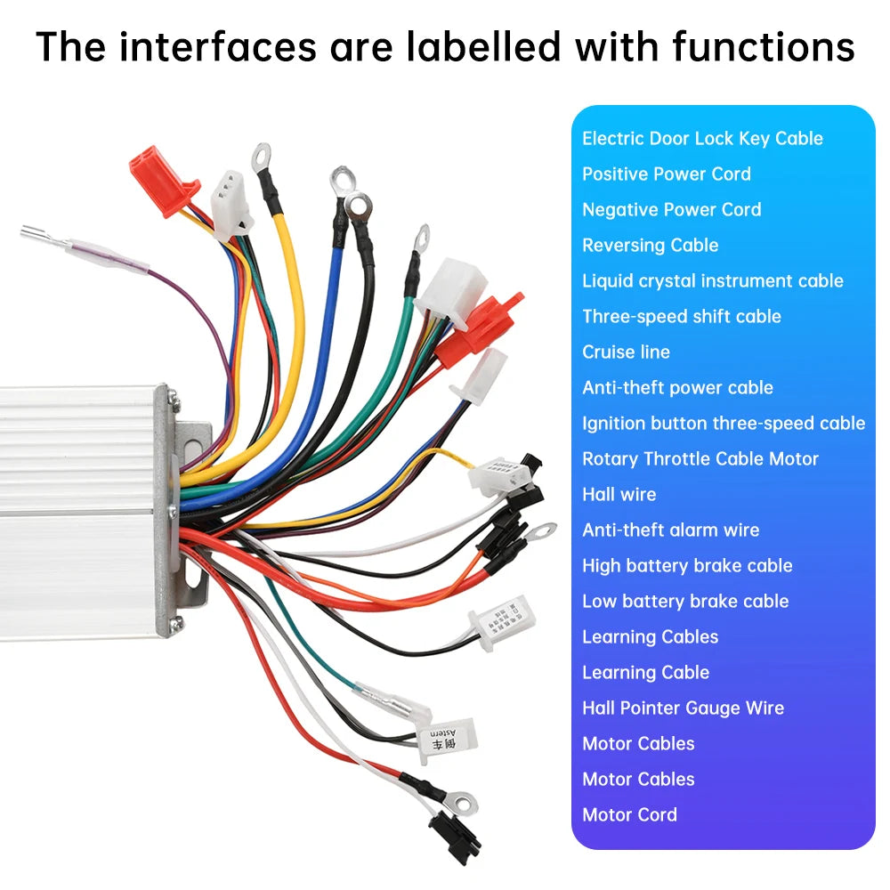 36/48V E-bike 500W 30A Intelligent Brushless Controller