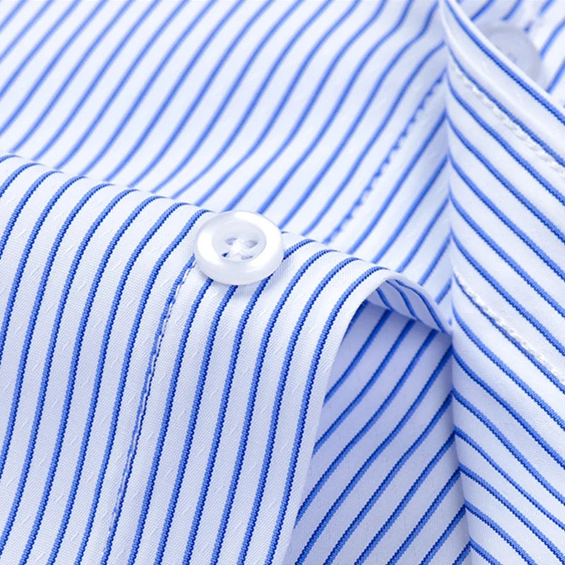S-5XL Men's Formal Shirts Long Sleeve Office Solid Color