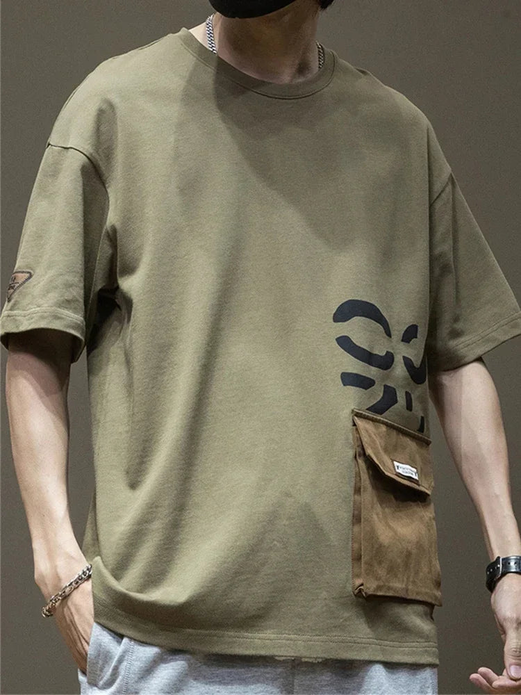 Summer Men's Short Sleeve Letter Printed T-shirt