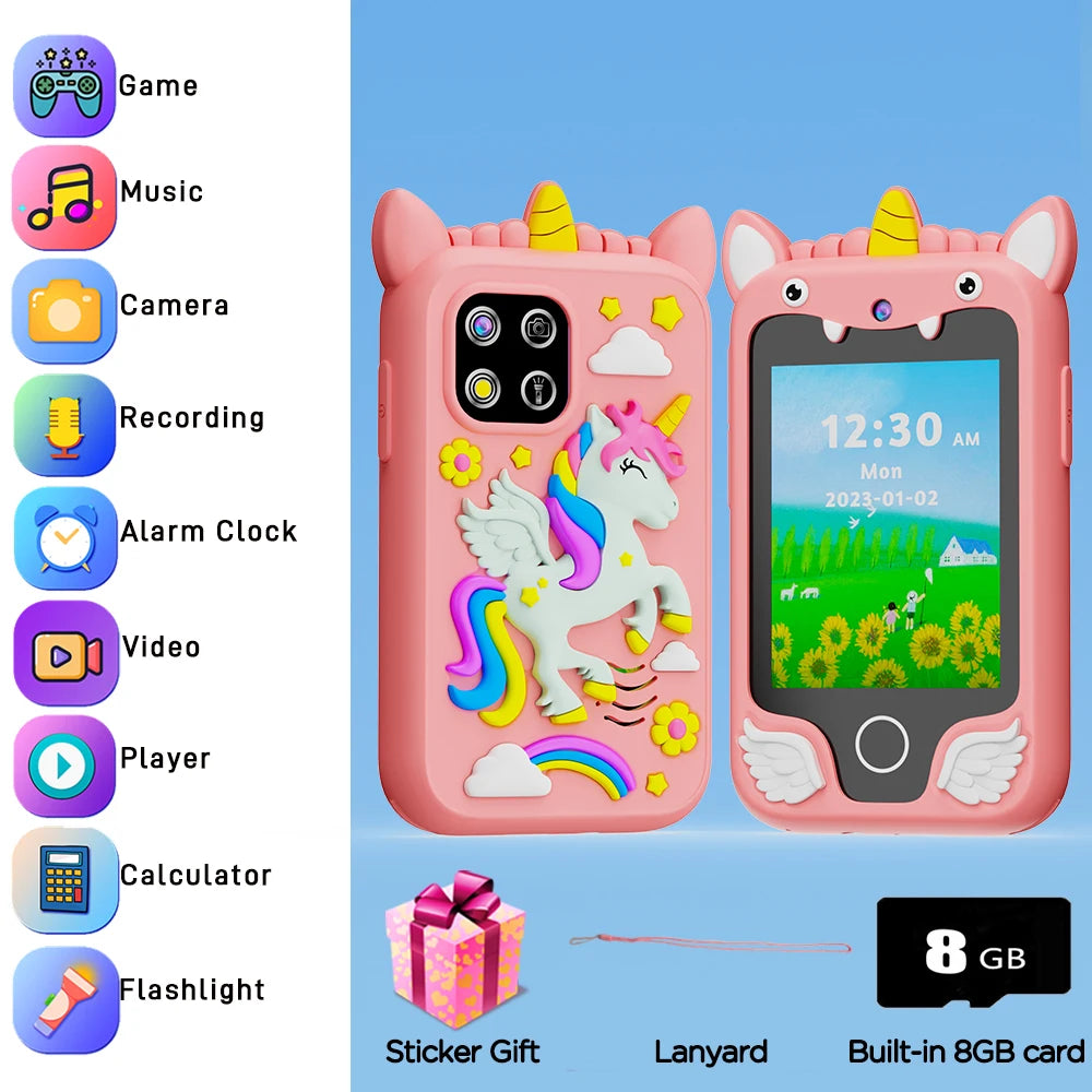 New Smart Phone Kids Toys Unicorn  20 Games Dual Camera Music