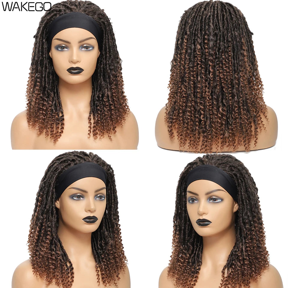 Short Dreadlock Curly Headband Wig
