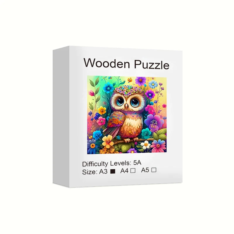 Colorful Owl Creative Wooden Puzzle,