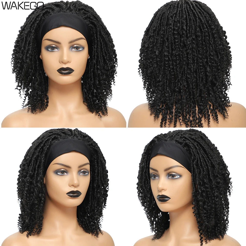 Short Dreadlock Curly Headband Wig