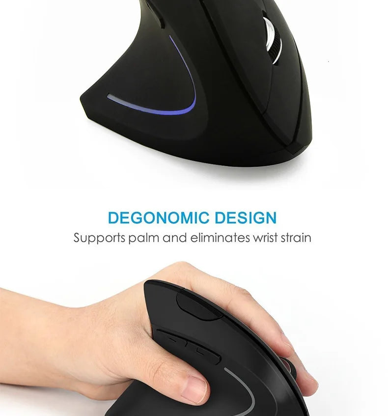 Vertical Ergonomic Portable Wired USB Wireless Mouse