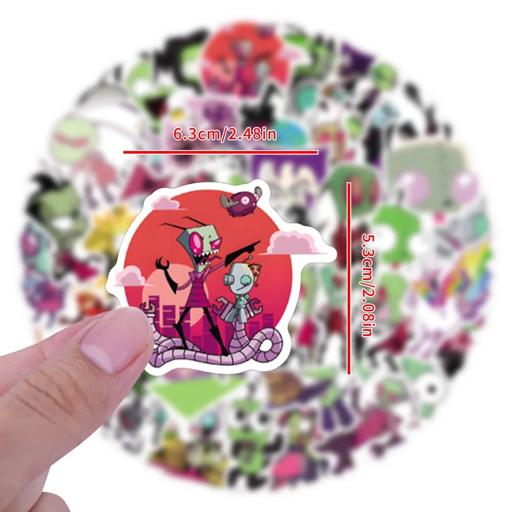 TV Cartoon Invader ZIM Graffiti Stickers PVC Waterproof