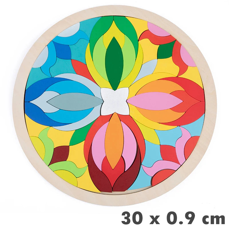 Rainbow Jigsaw Children Wooden Toys 3D Puzzle Montessori
