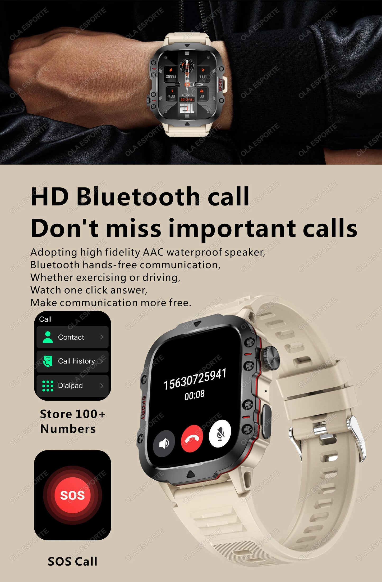 2025 New For Xiaomi Military Smart Watch Men IP68