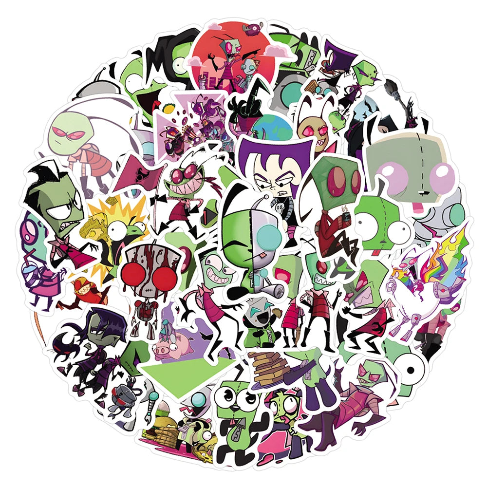 TV Cartoon Invader ZIM Graffiti Stickers PVC Waterproof