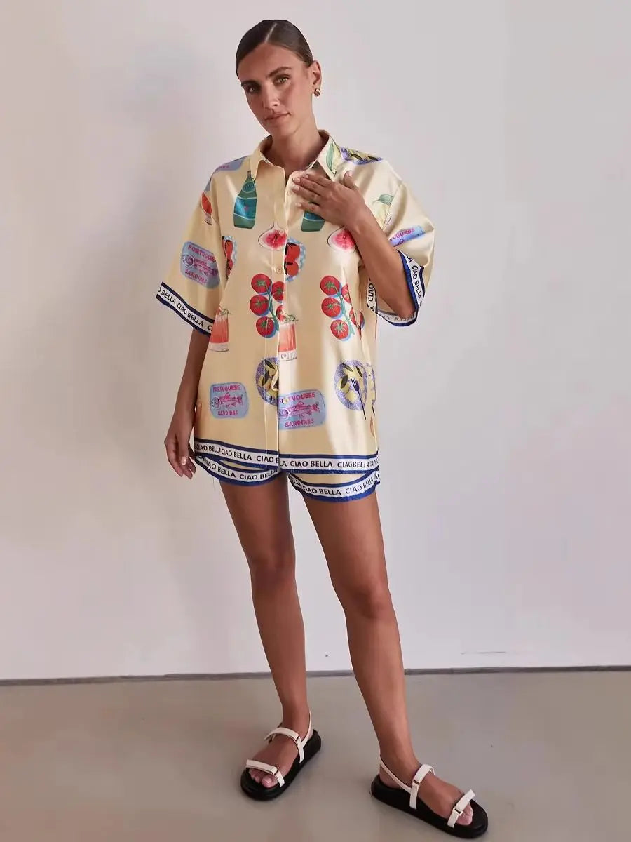 2025 Fashion Satin Print Loose