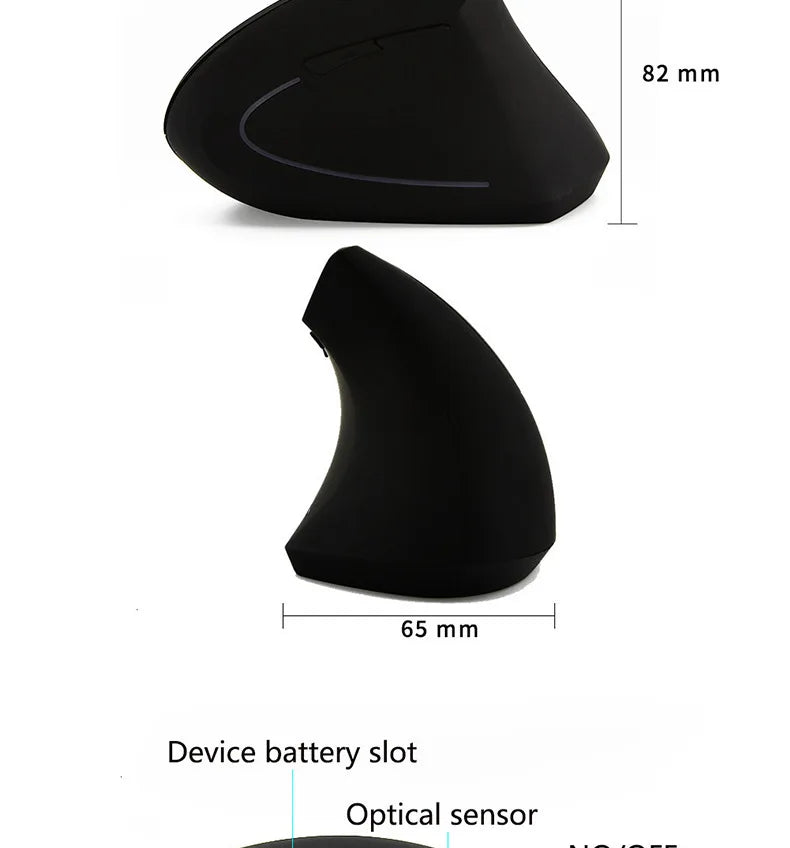Vertical Ergonomic Portable Wired USB Wireless Mouse