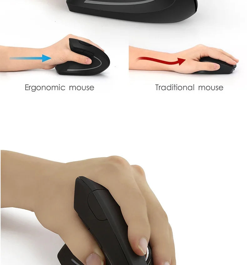 Vertical Ergonomic Portable Wired USB Wireless Mouse
