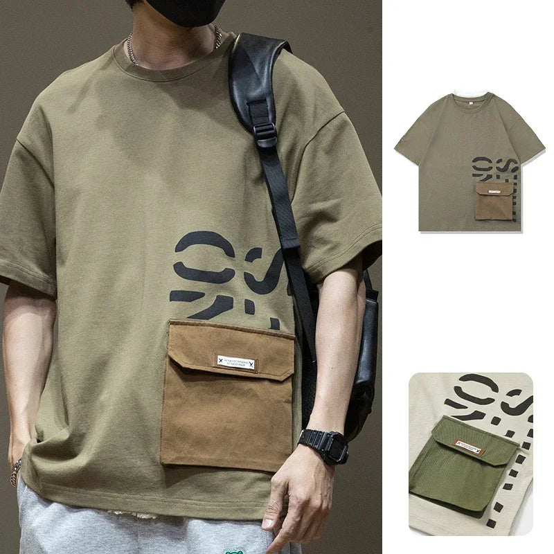 Summer Men's Short Sleeve Letter Printed T-shirt