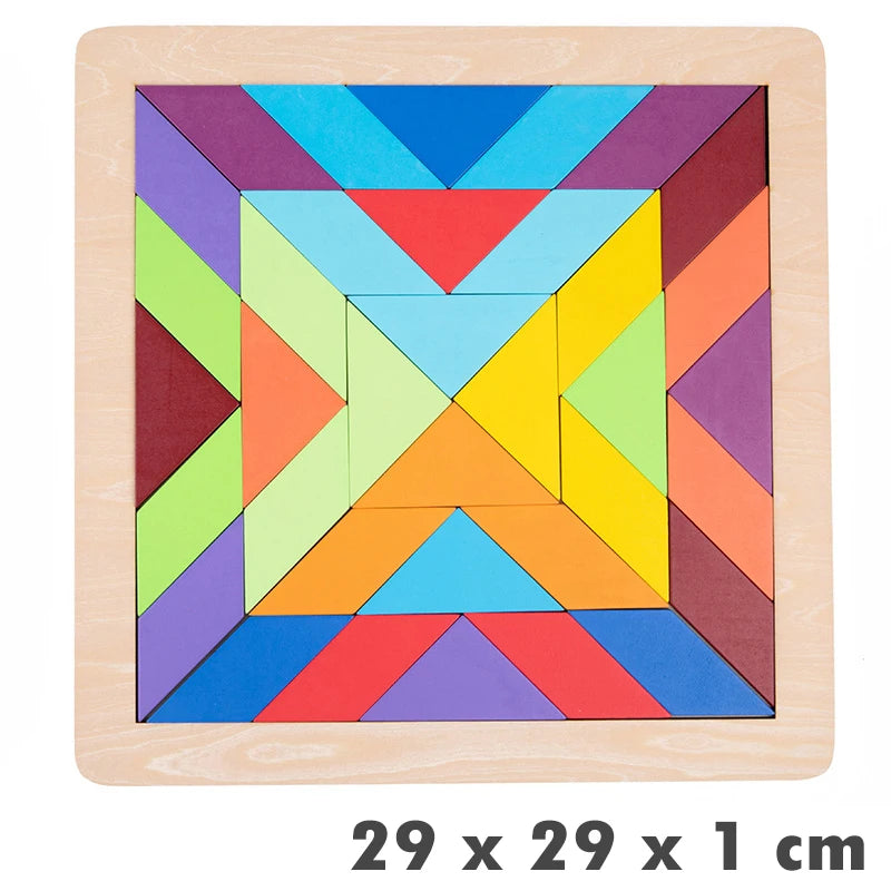 Rainbow Jigsaw Children Wooden Toys 3D Puzzle Montessori
