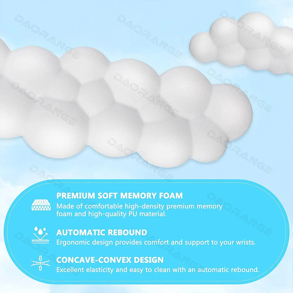 Soft Keyboard Wrist Rest Cloud Non-Slip Rubber