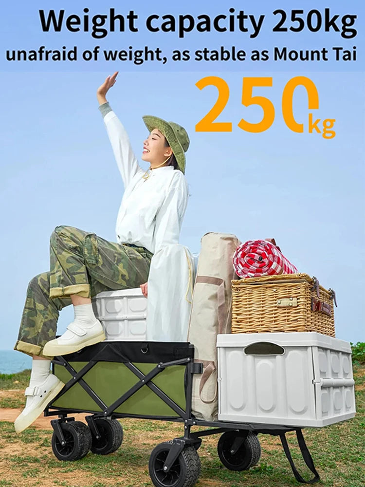 Trolley Folding Cart With Wheels Foldable Camping Carts
