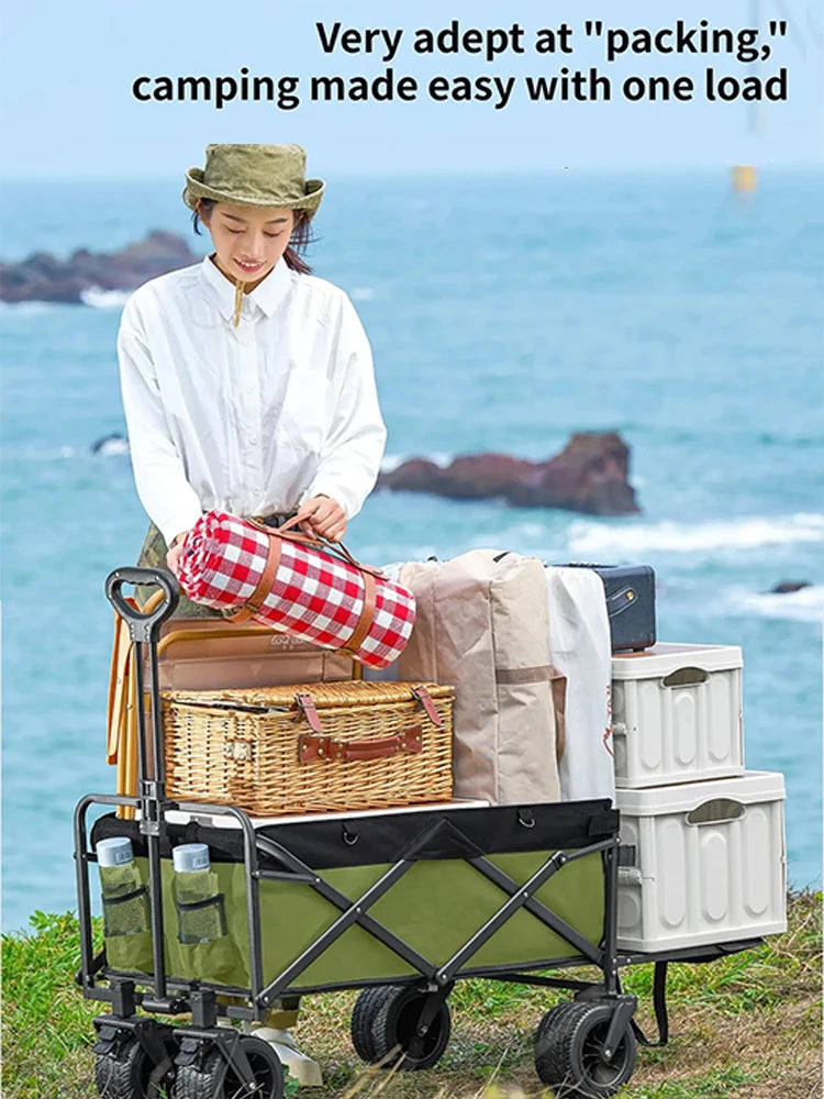 Trolley Folding Cart With Wheels Foldable Camping Carts