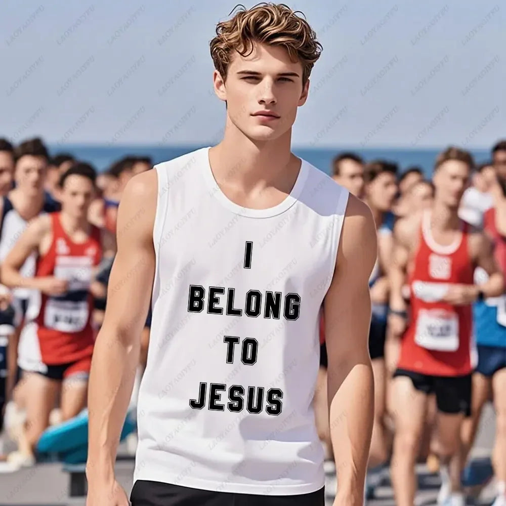 I Belong To Jesus Men Vest Cotton T-Shirt Summer