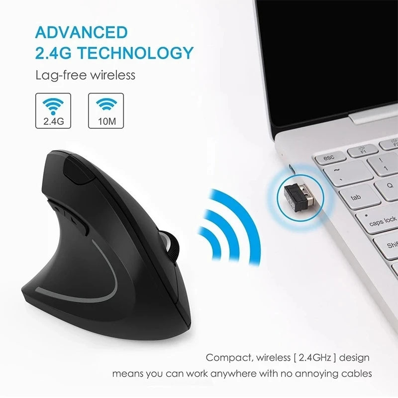 Vertical Ergonomic Portable Wired USB Wireless Mouse