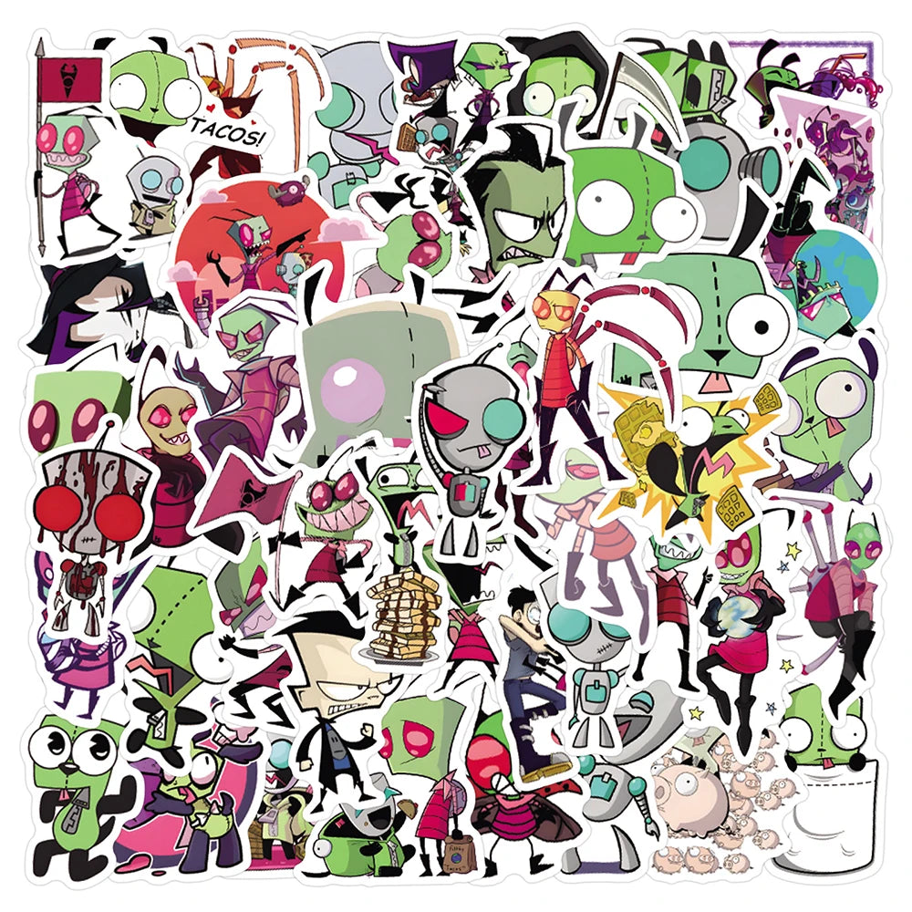 TV Cartoon Invader ZIM Graffiti Stickers PVC Waterproof