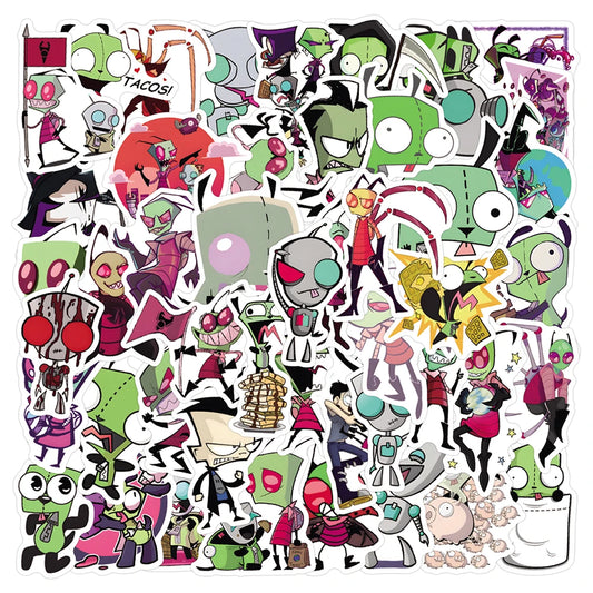TV Cartoon Invader ZIM Graffiti Stickers PVC Waterproof