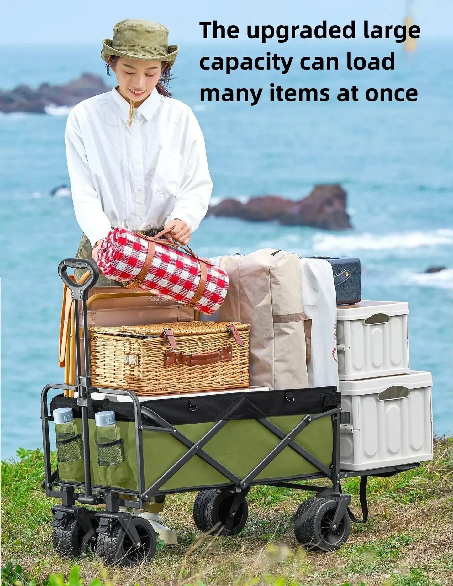 Trolley Folding Cart With Wheels Foldable Camping Carts