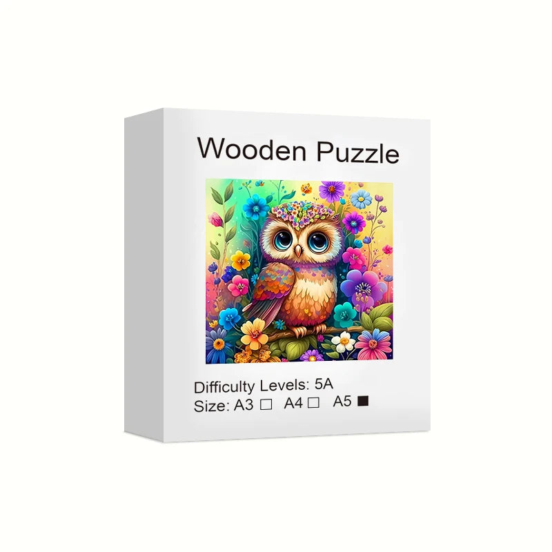 Colorful Owl Creative Wooden Puzzle,